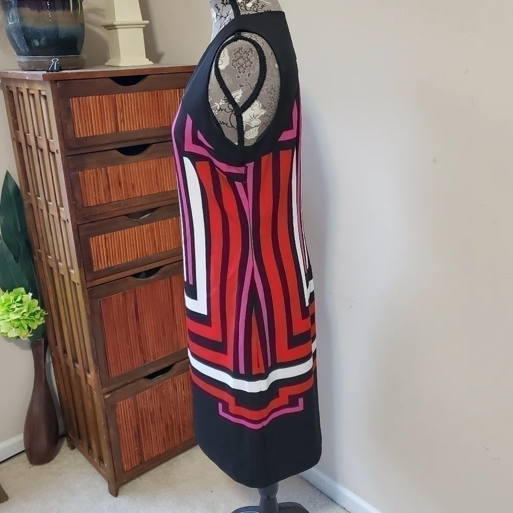 Voir Voir red pink & white striped dress sz. 8 - Picture 2 of 7